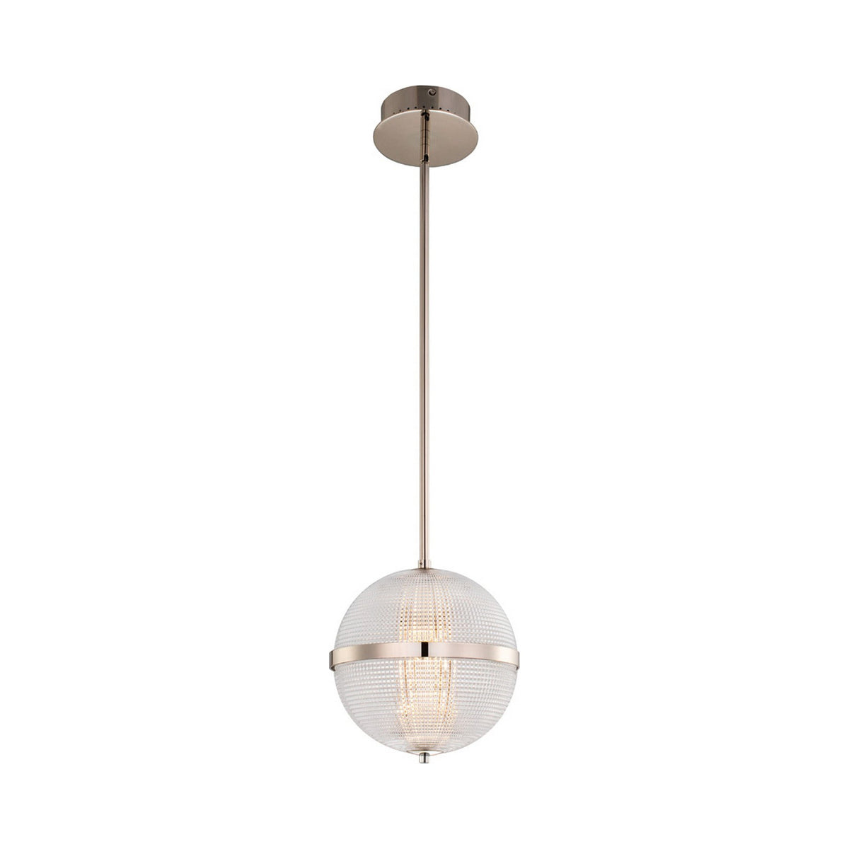 Portland LED Pendant Light in Polished Nickel/Clear (10-Inch).