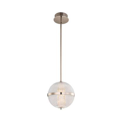 Portland LED Pendant Light in Polished Nickel/Clear (10-Inch).