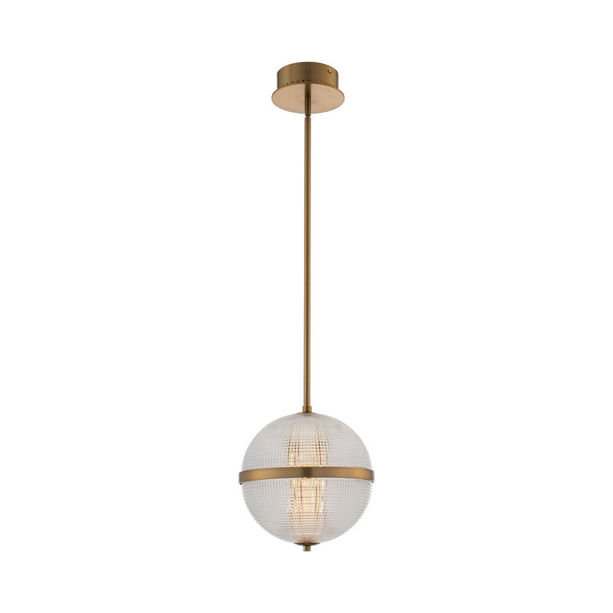 Portland LED Pendant Light in Winter Brass/Clear (10-Inch).