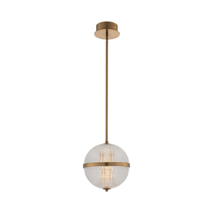 Portland LED Pendant Light in Winter Brass/Clear (10-Inch).