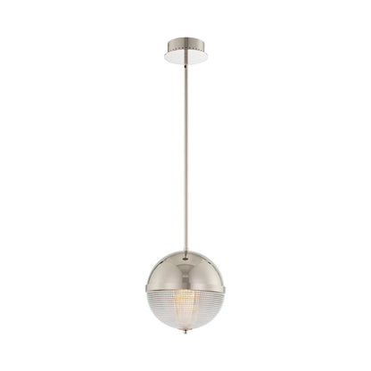 Portland LED Pendant Light in Polished Nickel/Polished Nickel (10-Inch).