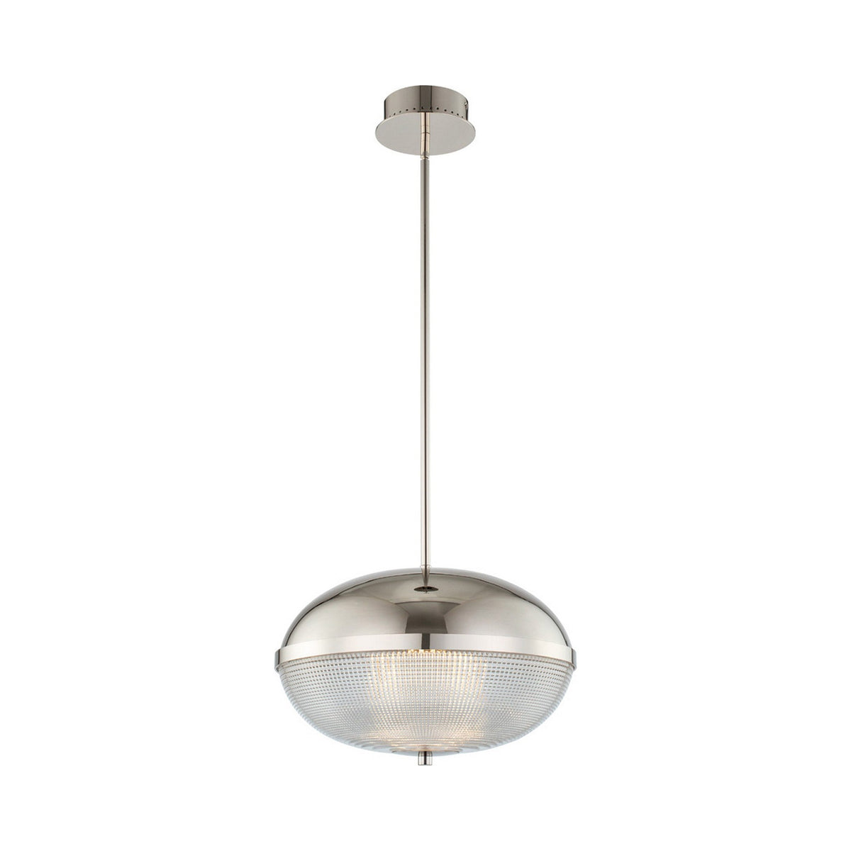 Portland LED Pendant Light in Polished Nickel/Polished Nickel (16-Inch).
