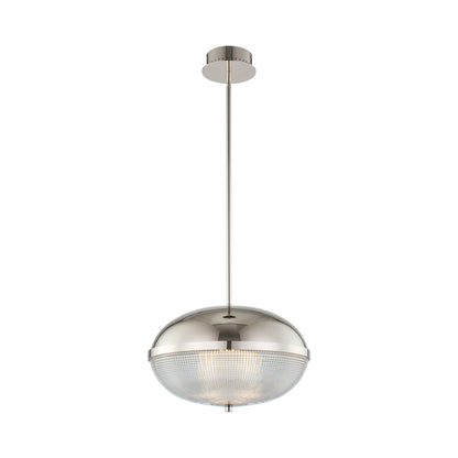 Portland LED Pendant Light in Polished Nickel/Polished Nickel (16-Inch).