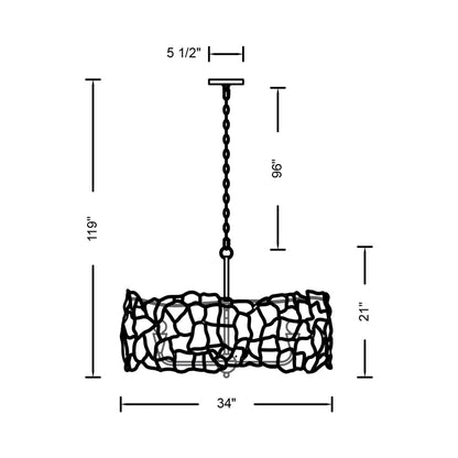 Reef Chandelier - line drawing.