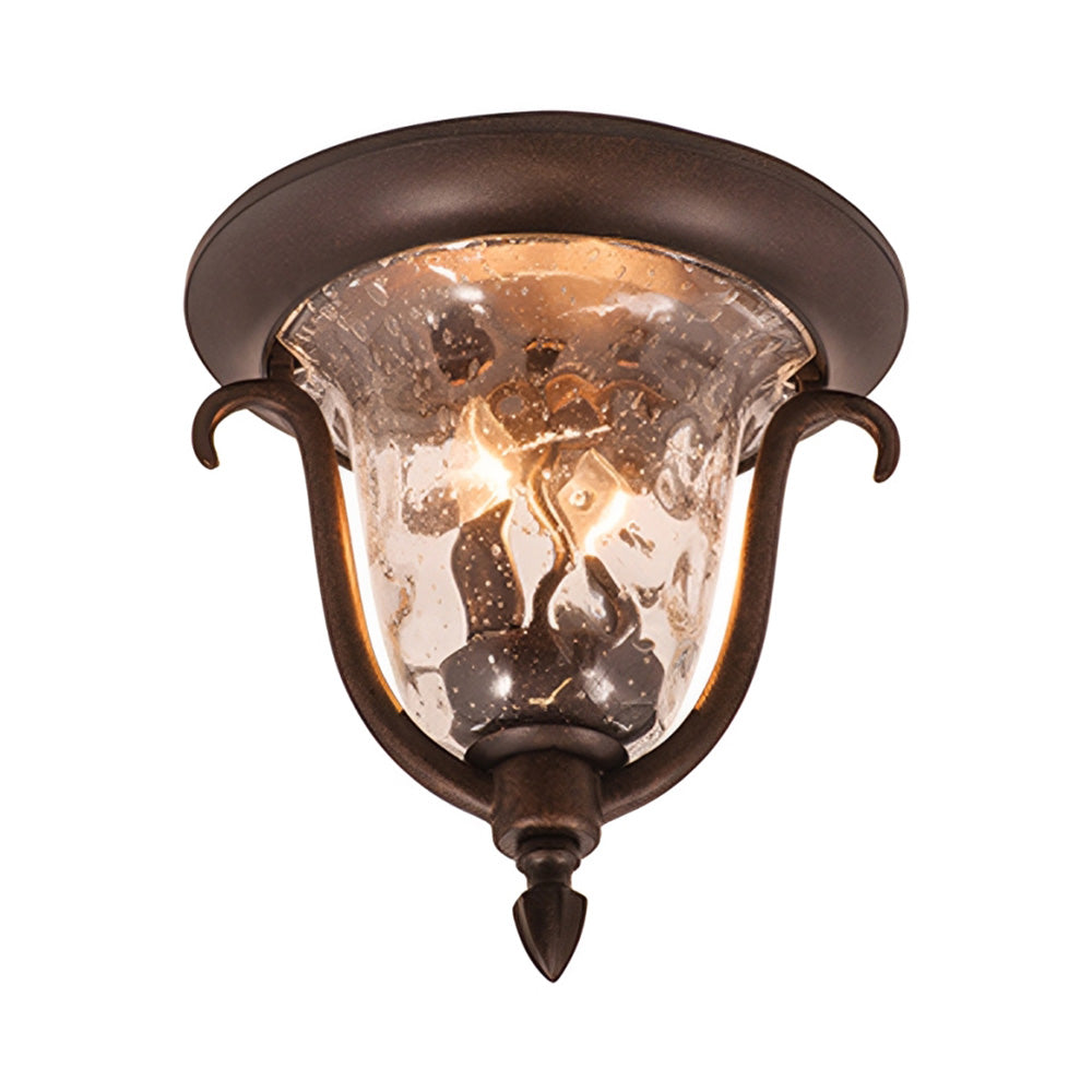 Santa Barbara Flush Mount Ceiling Light in Burnished Bronze.