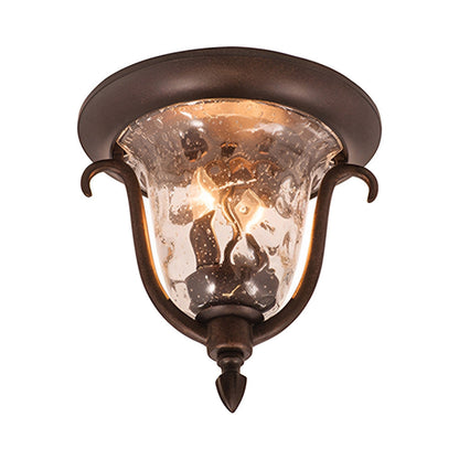 Santa Barbara Flush Mount Ceiling Light in Burnished Bronze.
