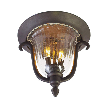 Santa Barbara Flush Mount Ceiling Light in Matte Black.