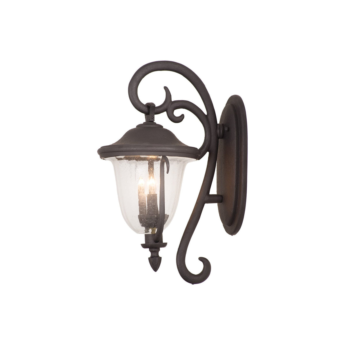 Santa Barbara Outdoor Wall Light in Matte Black (13-Inch).
