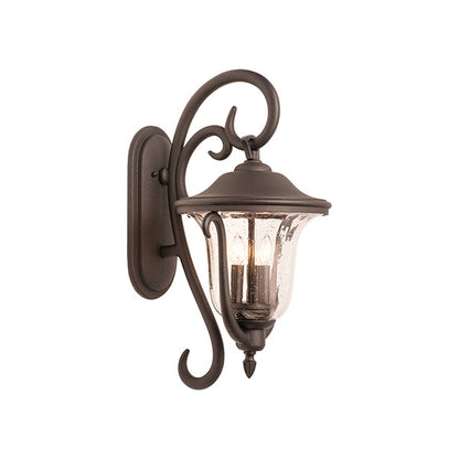 Santa Barbara Outdoor Wall Light in Matte Black (15-Inch).