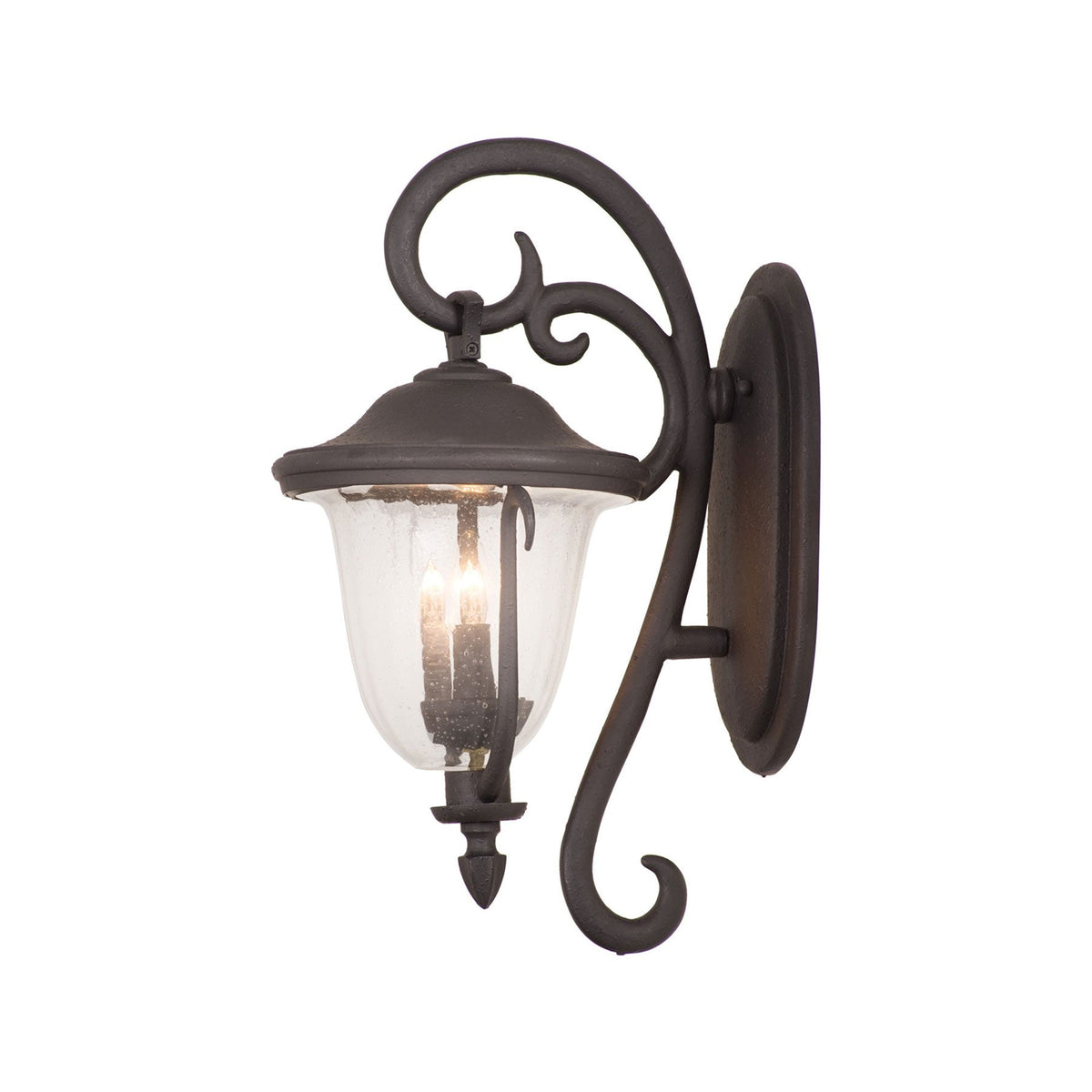 Santa Barbara Outdoor Wall Light in Matte Black (17.5-Inch).