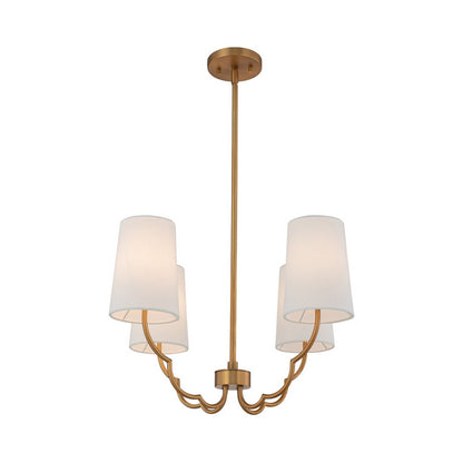 Sophia Chandelier in New Brass (22-Inch/4-Light).