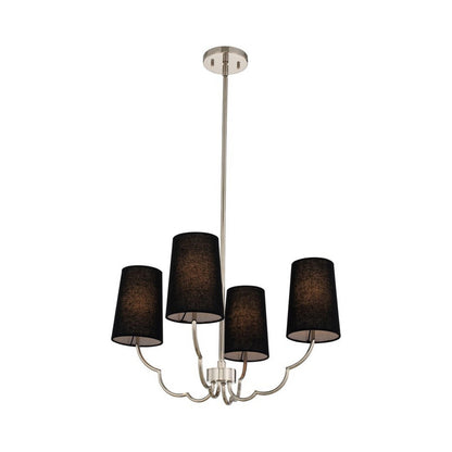 Sophia Chandelier in Polished Nickel (22-Inch/4-Light).