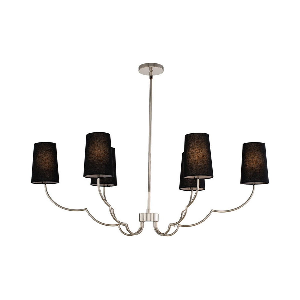 Sophia Chandelier in Polished Nickel (14-Inch/6-Light).
