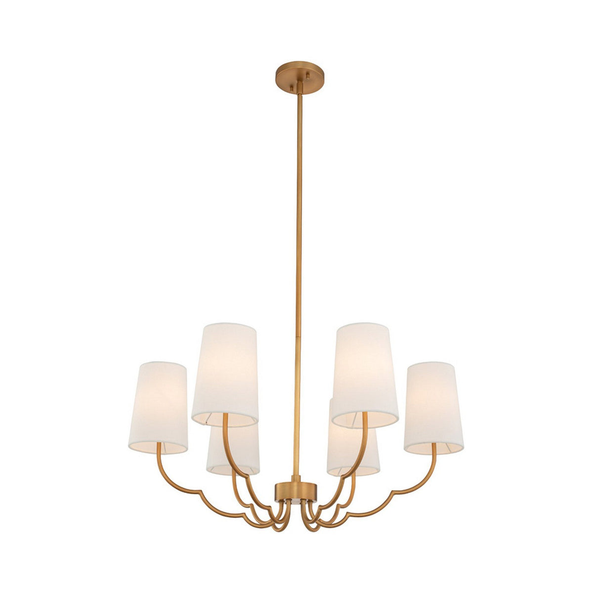 Sophia Chandelier in New Brass (28-Inch/6-Light).