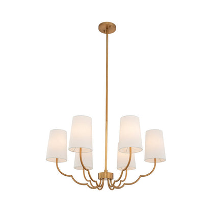Sophia Chandelier in New Brass (28-Inch/6-Light).