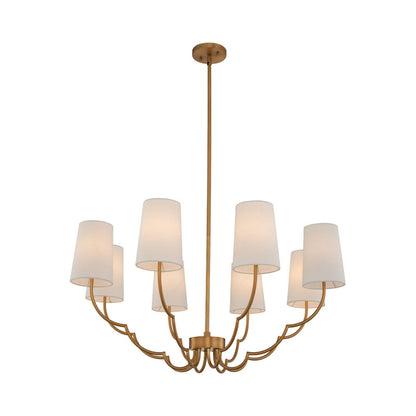 Sophia Chandelier in New Brass (34-Inch/8-Light).