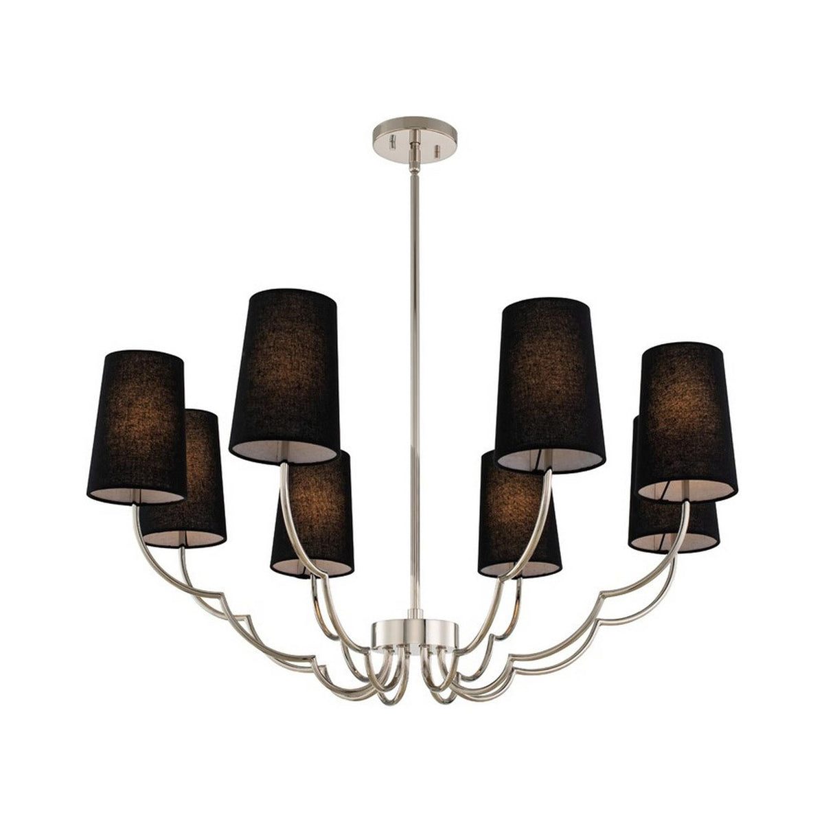 Sophia Chandelier in Polished Nickel (34-Inch/8-Light).