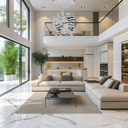 Spettro Chandelier in living room.