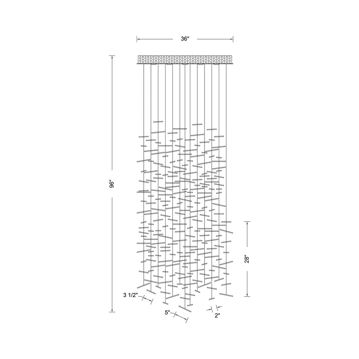 Spettro Chandelier - line drawing.