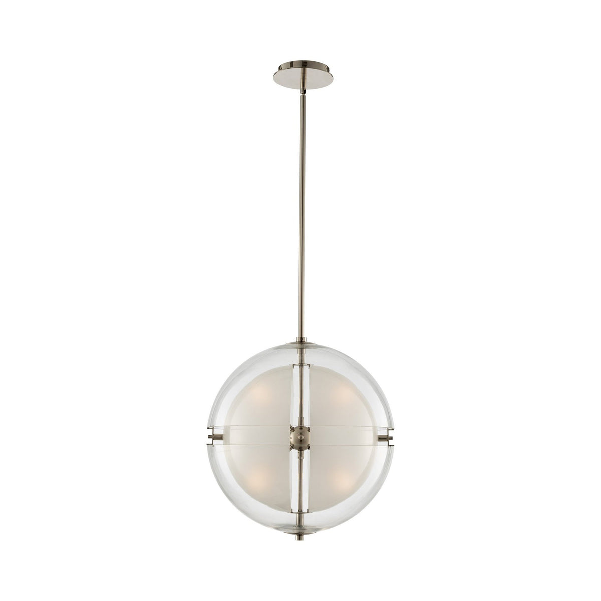 Sussex Pendant Light in Polished Nickel (18-Inch).