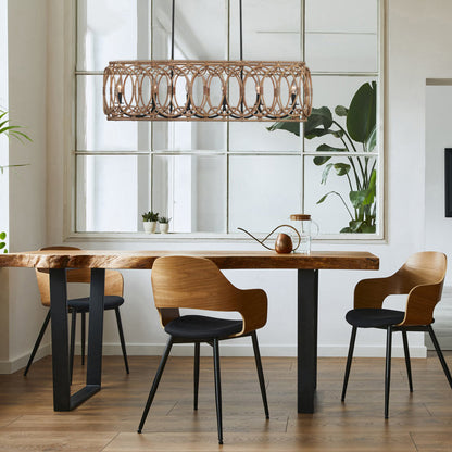Tablas Linear Pendant Light in living room.
