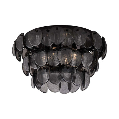 Uroko Flush Mount Ceiling Light in Black Nickel.