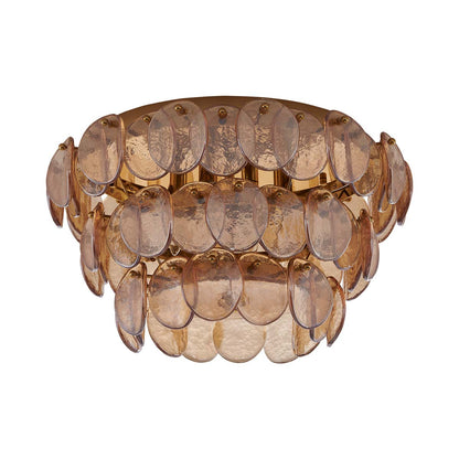 Uroko Flush Mount Ceiling Light in Polished Winter Brass.