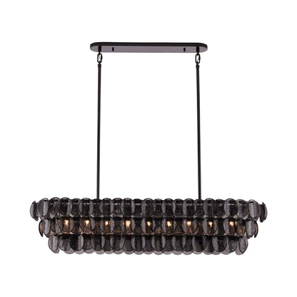 Uroko Linear Pendant Light in Black Nickel.