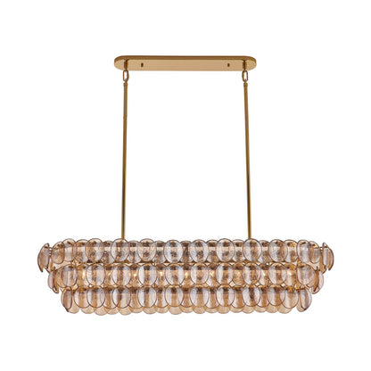 Uroko Linear Pendant Light in Polished Winter Brass.