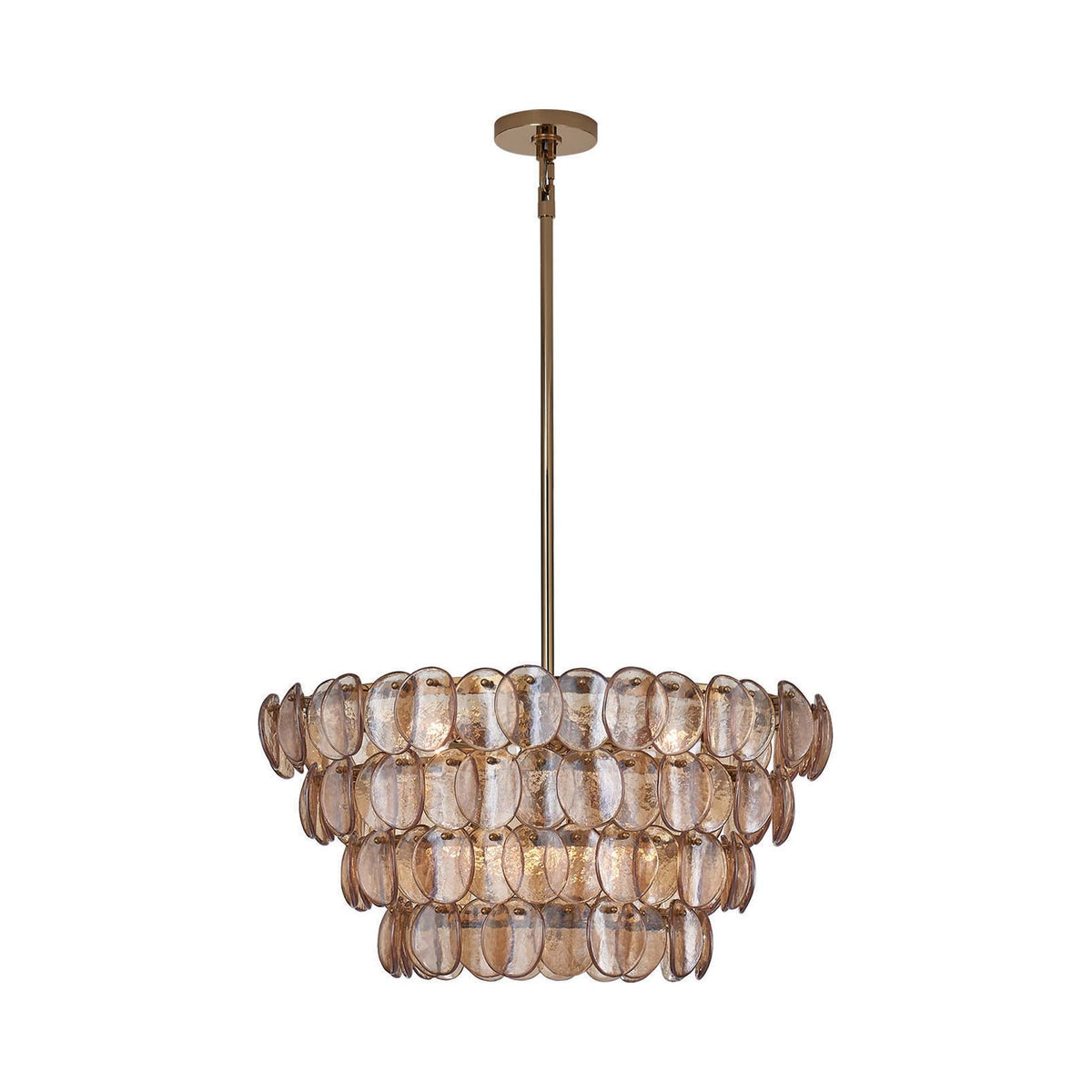 Uroko Pendant Light in Polished Winter Brass (8-Light).