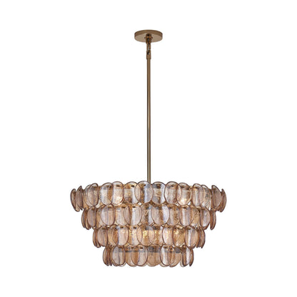 Uroko Pendant Light in Polished Winter Brass (8-Light).