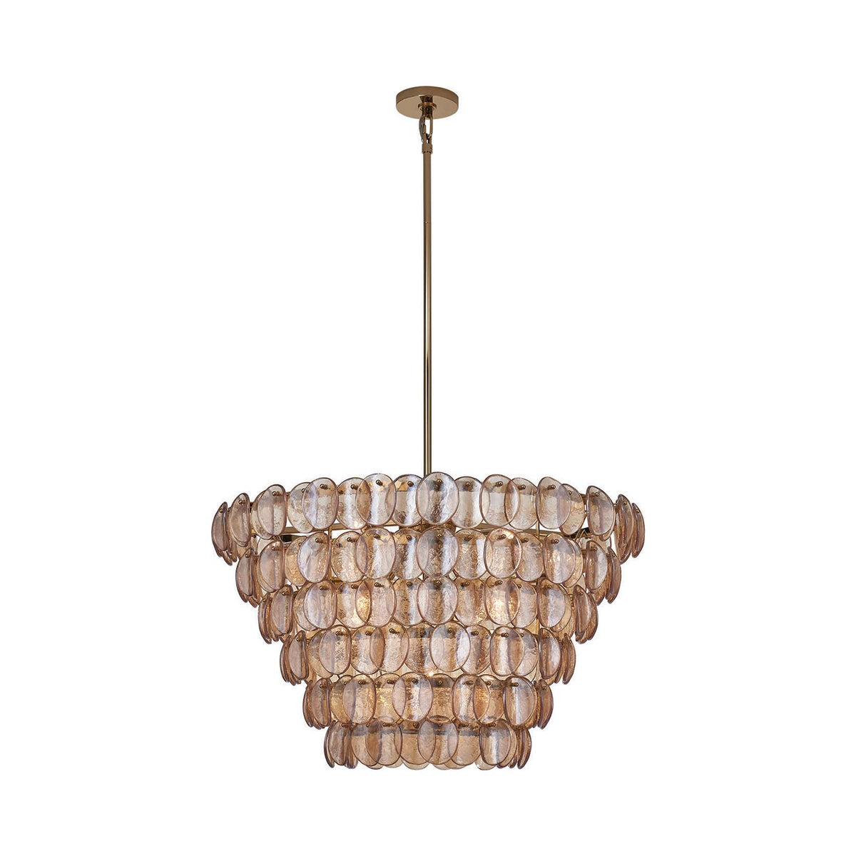 Uroko Pendant Light in Polished Winter Brass (14-Light).