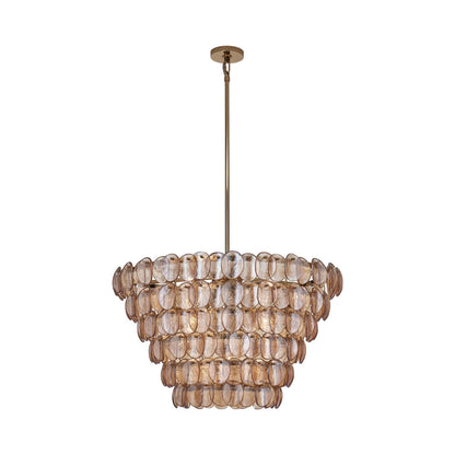 Uroko Pendant Light in Polished Winter Brass (14-Light).