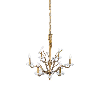 Venus Chandelier in Historic Brass.