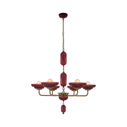 Verde Chandelier in Magenta.