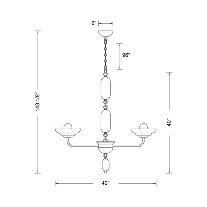 Verde Chandelier - line drawing.