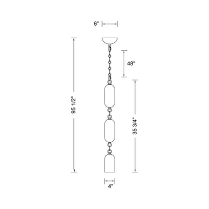 Verde Pendant Light - line drawing.