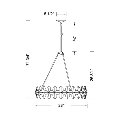 Vittoria Chandelier - line drawing.