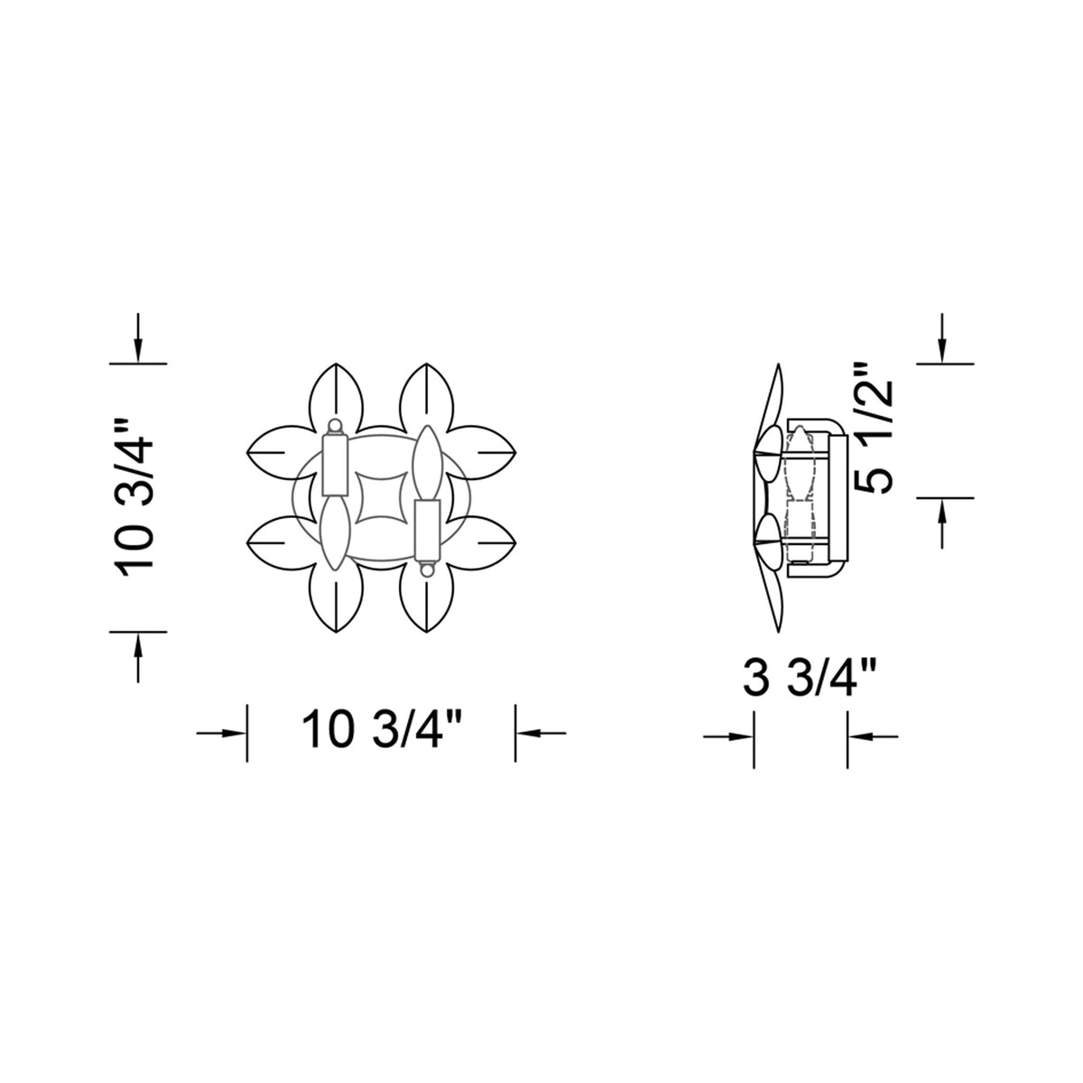 Vittoria Wall Light - line drawing.
