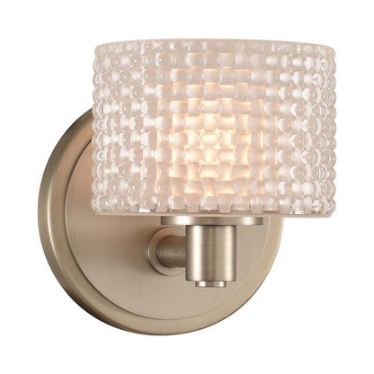 Willow Bath Wall Light in Satin Nickel.