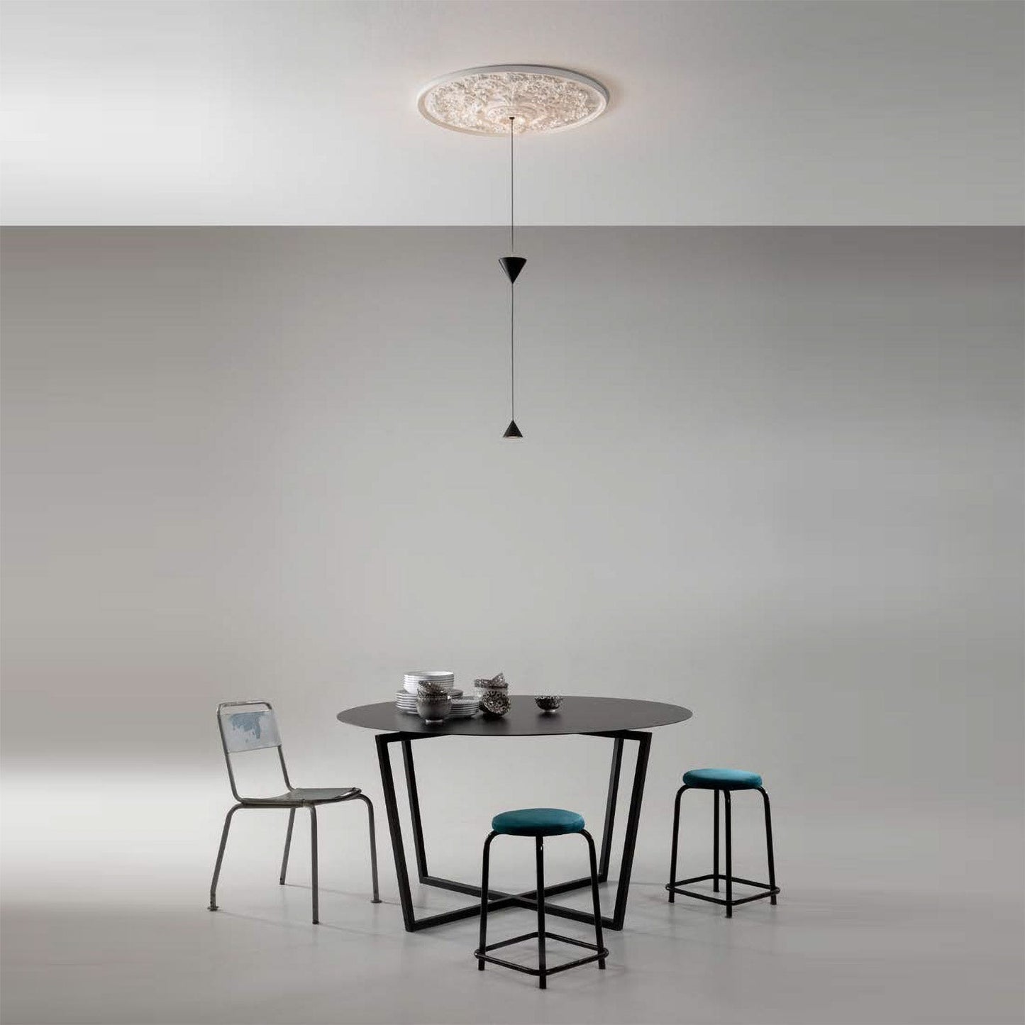 Moonbloom LED Pendant Light in dining room.