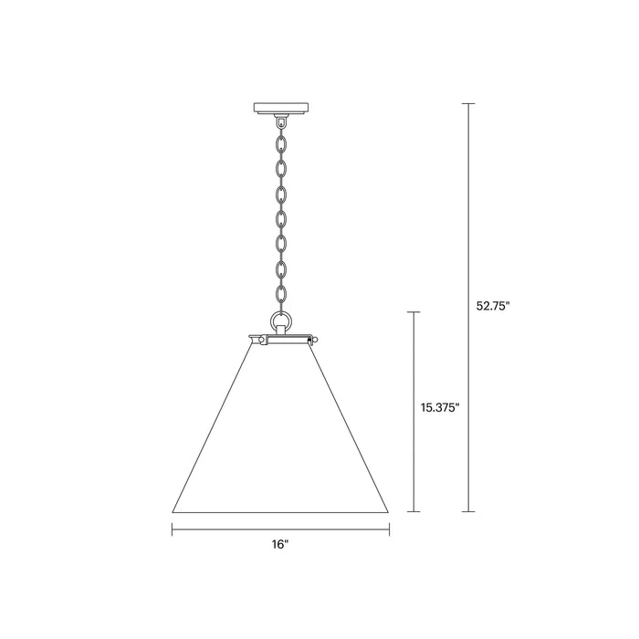 Kate Cone Pendant Light - line drawing.