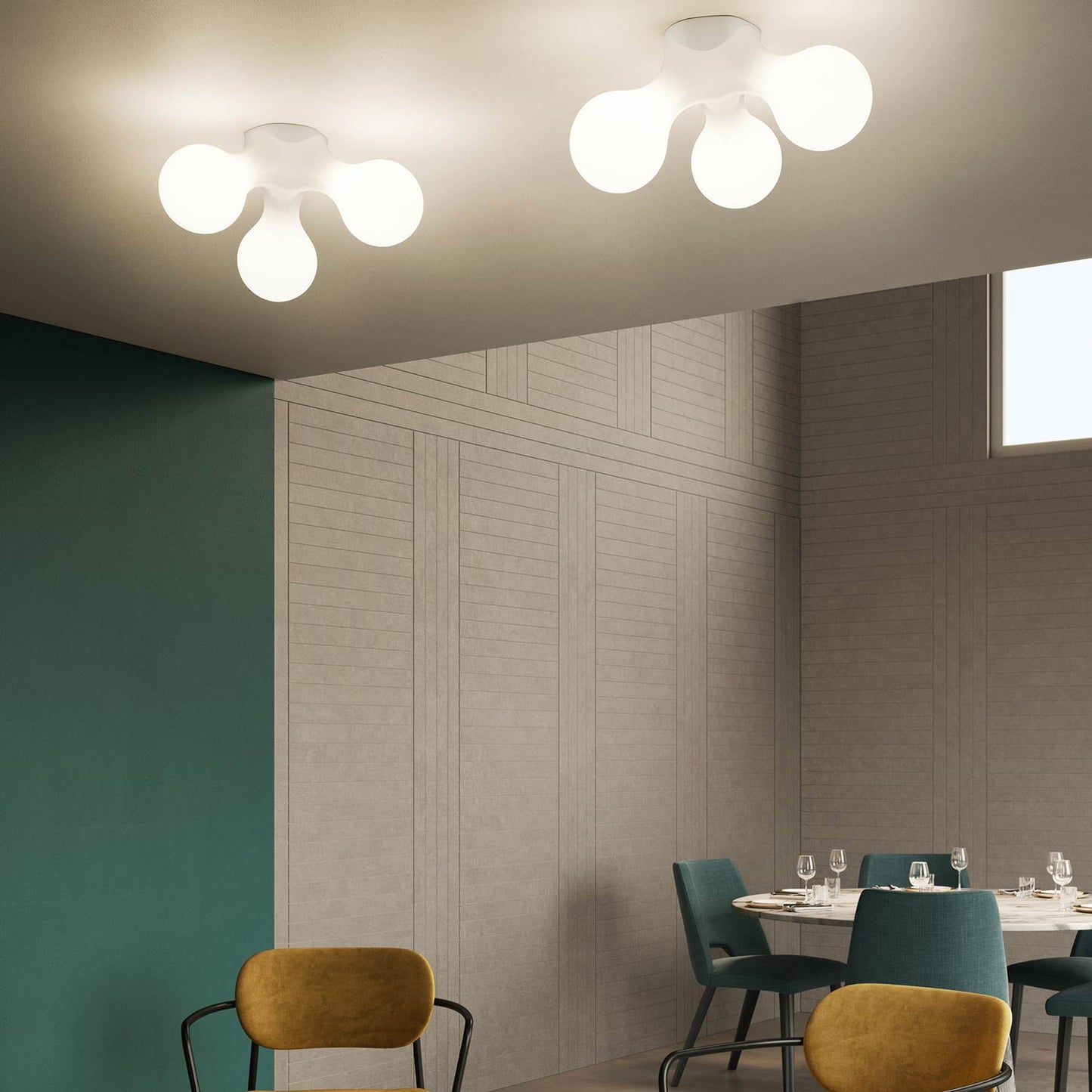 Atomium Ceiling / Wall Light in restaurant.