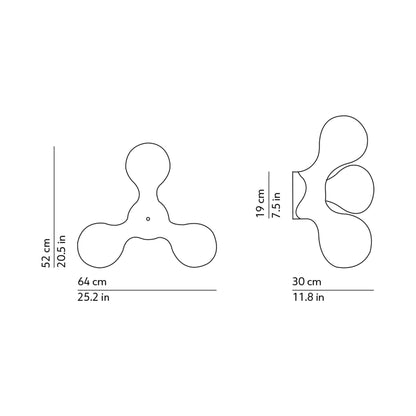 Atomium Ceiling / Wall Light - line drawing.