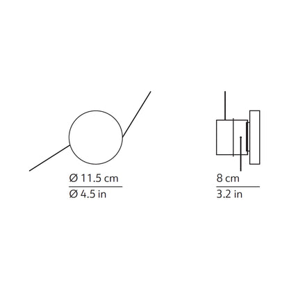 Azou LED Wall Light - line drawing.