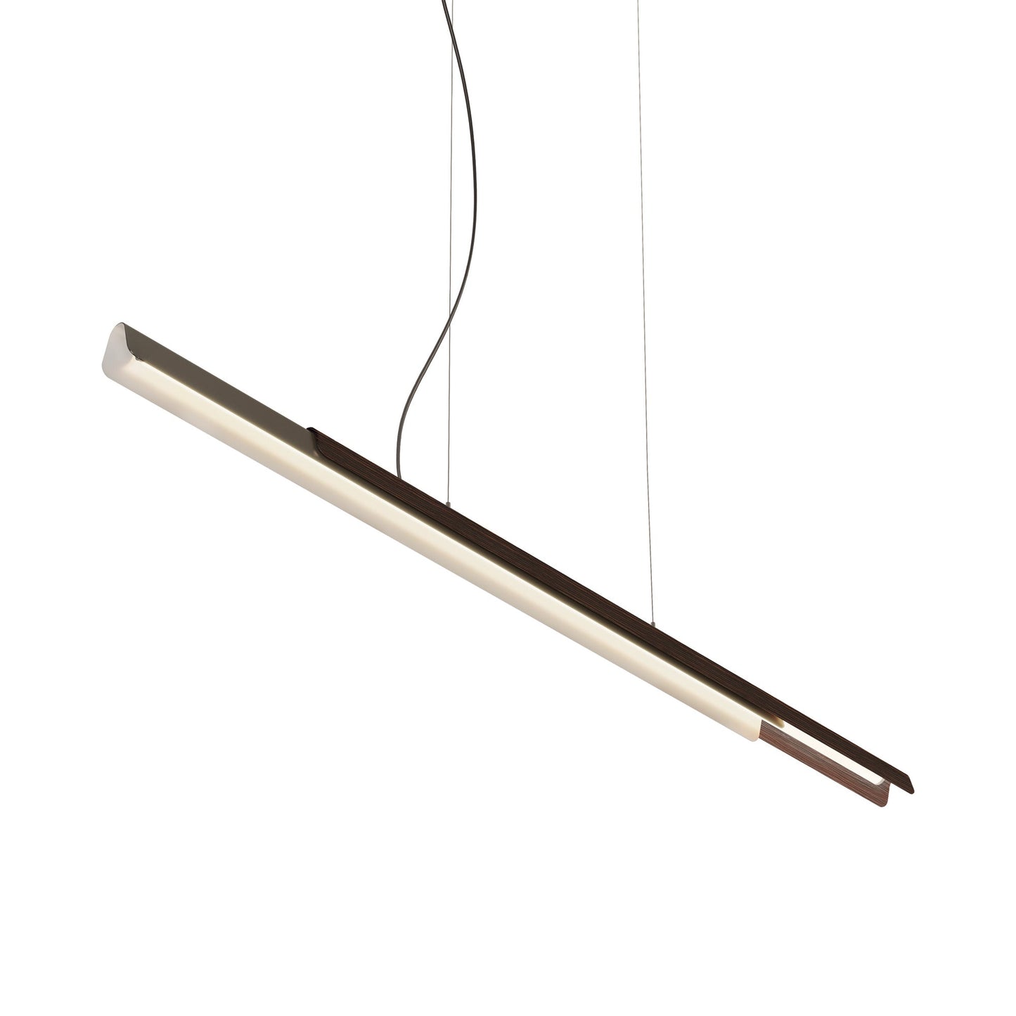 Dala LED Pendant Light in Dark Grey/Wood.