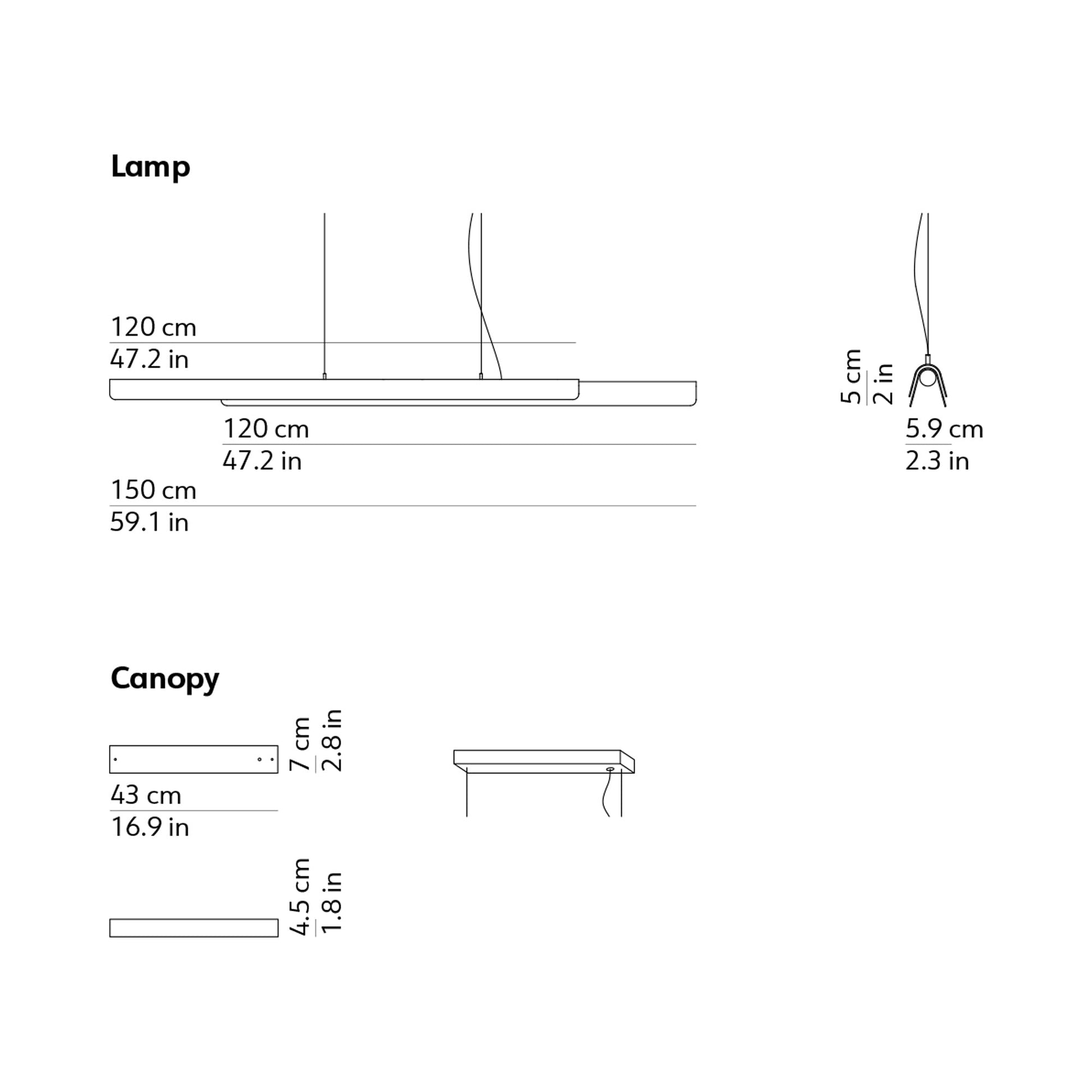 Dala LED Pendant Light - line drawing.