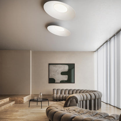 Kate LED Flush Mount Ceiling Light in living room.