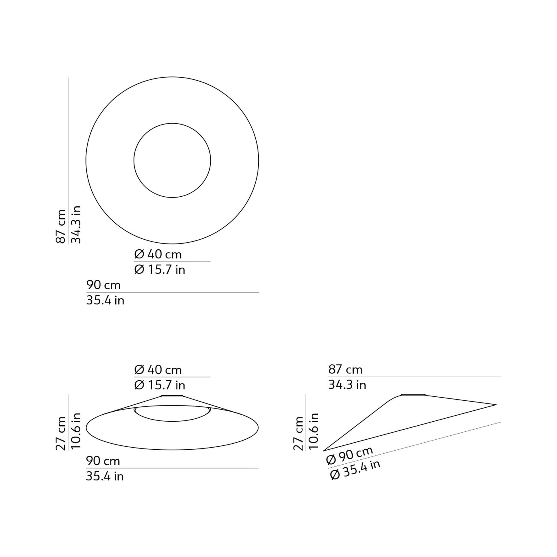 Kate LED Flush Mount Ceiling Light - line drawing.