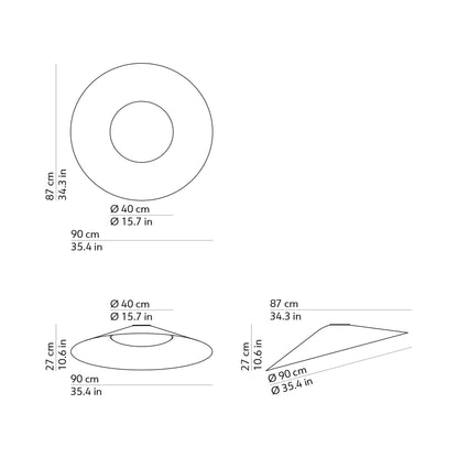 Kate LED Flush Mount Ceiling Light - line drawing.